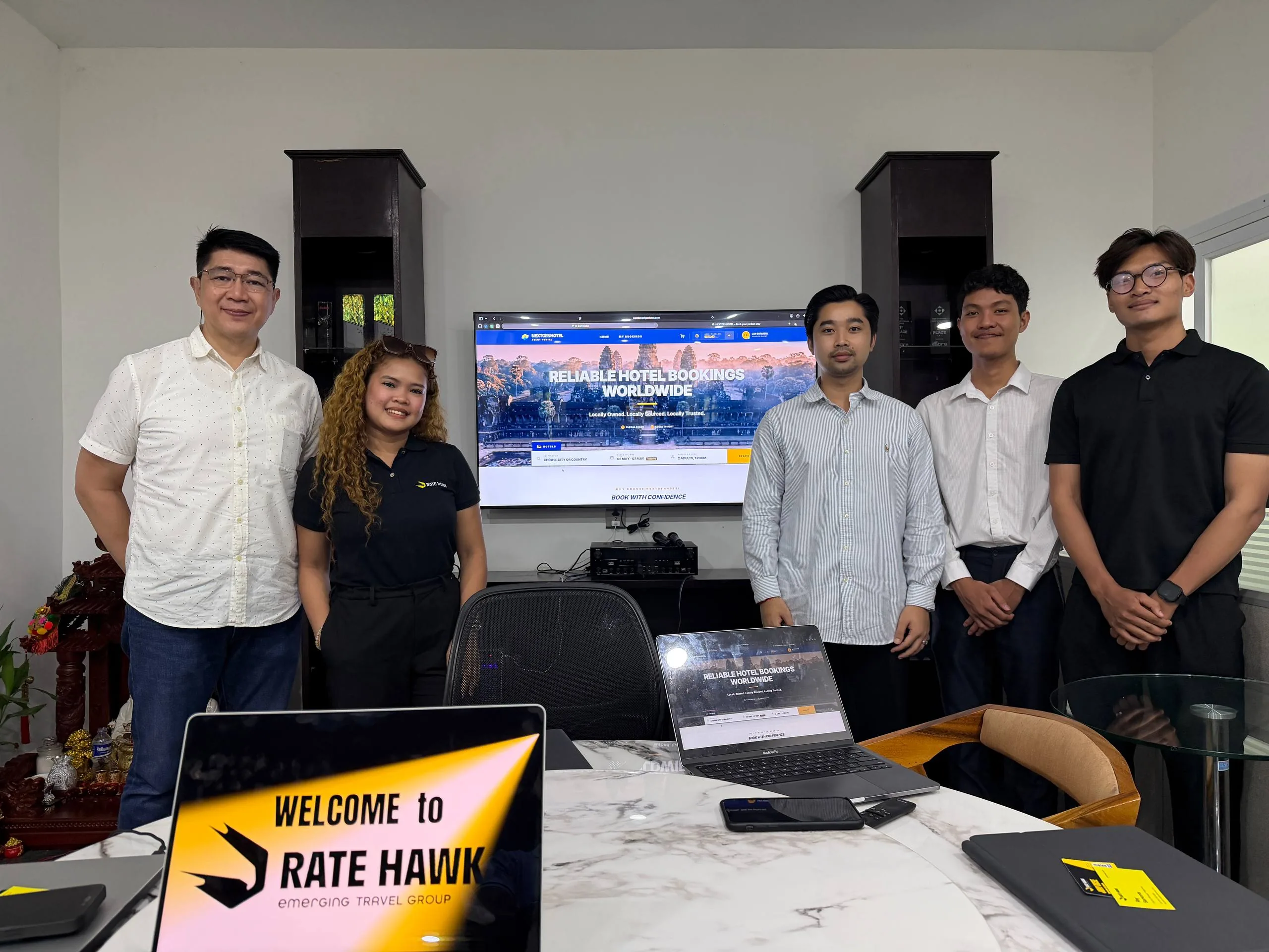 The NEXTGEN Hotel agent portal, with the RateHawk team
